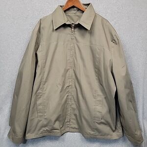 Vintage ENGLISH SQUIRE Harrington Coat Men Size 54L Removable Liner USA Made Tan